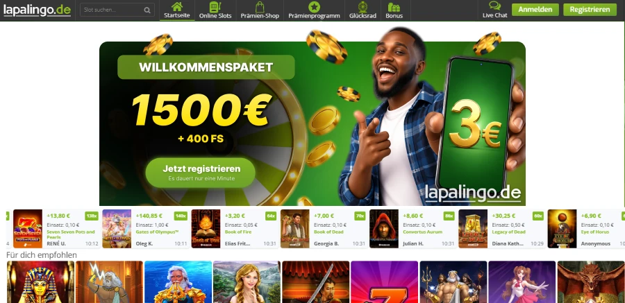 Lapalingoz.de Spiele-App auf einem Smartphone