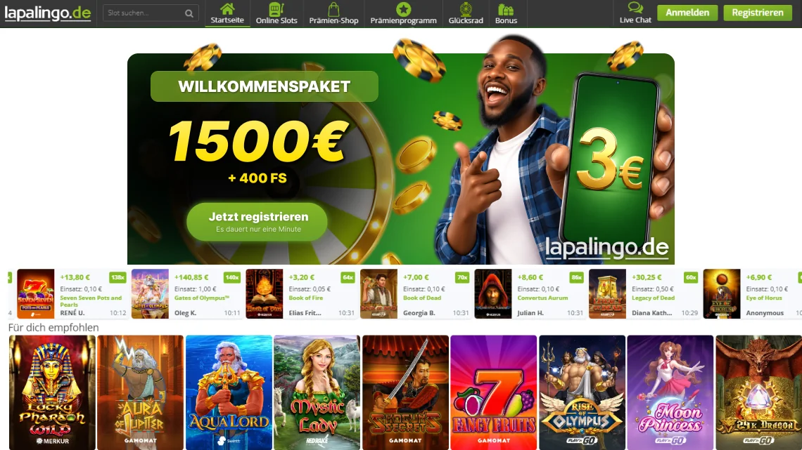 Lapalingoz.de Online-Casino mit Spieleübersicht